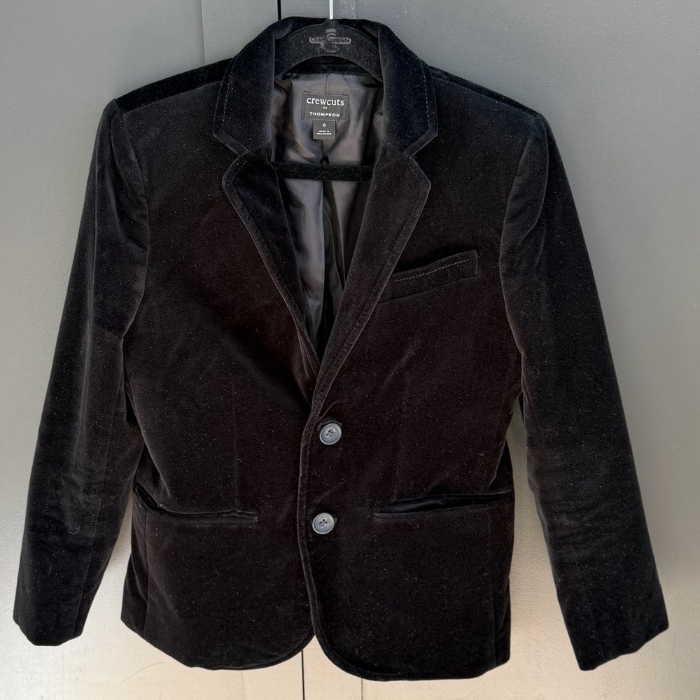 J. Crew | Crewcuts | Thompson Black Velvet Jacket Blazer | 8